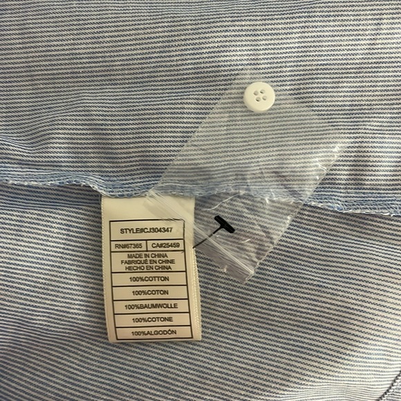 Cupcakes & Cashmere Striped Button Down Top Blue White Ruffled Size XS NWT - Picture 10 of 12
